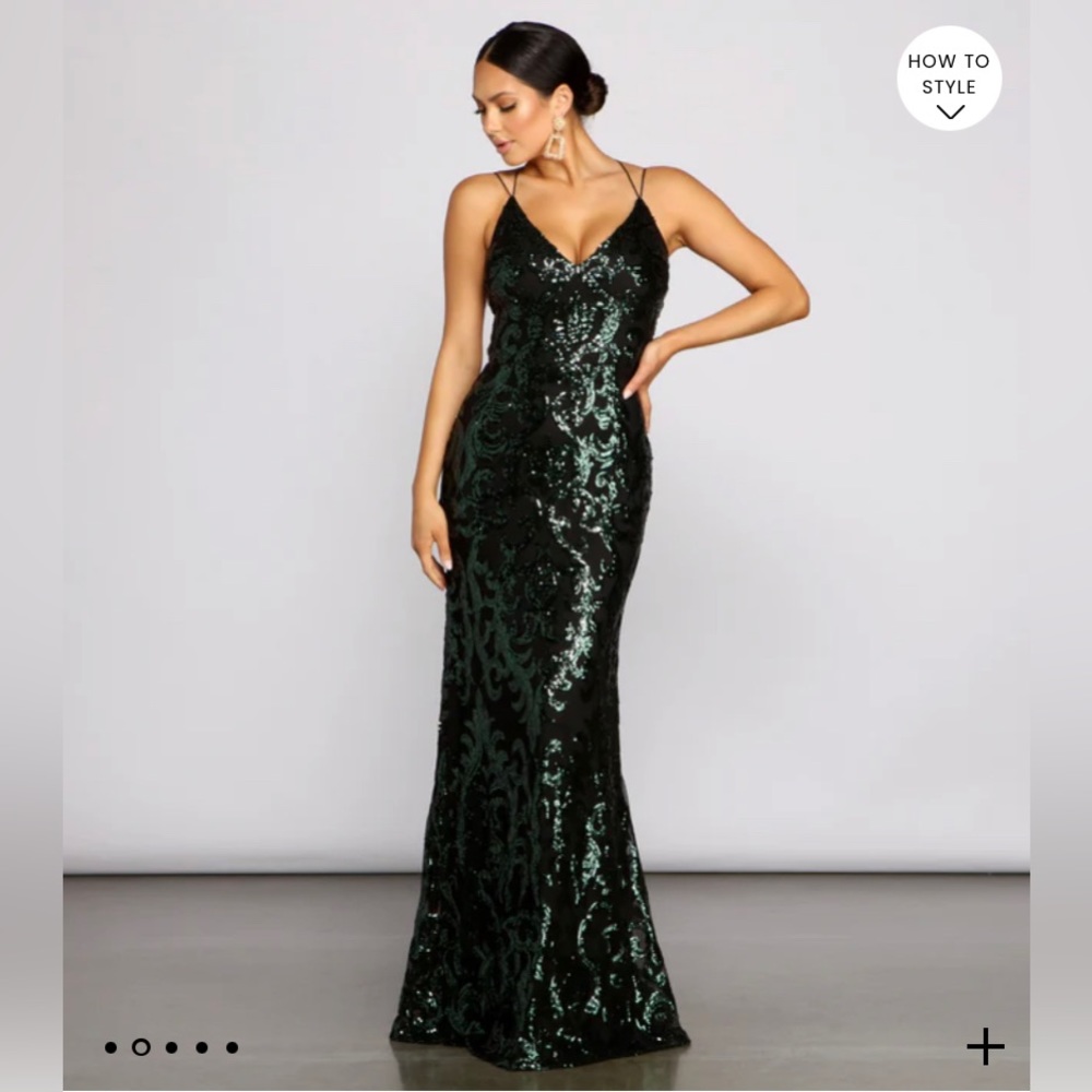 Windsor Green sequence prom dress